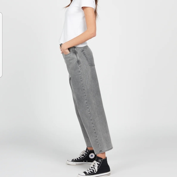 VOLCOM WEELLOW JEANS Loose Fit Pant Light Grey Denim - Picture 3 of 14